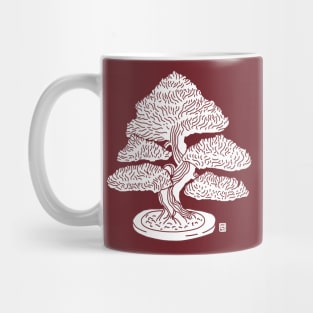 Bonsai Woodblock White Mug